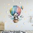 Wall decals child animals Wall decal watercolor hot air balloon panda - ambiance-sticker.com