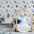 Wall decal children's room wallpaper Wall decal children wallpaper animals of the enchanted forest - ambiance-sticker.com