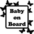 Wall decals for babies  Butterflies and frame Baby on Board wall decal - ambiance-sticker.com