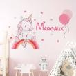 Wall decals Names - Wall decal unicorn on rainbow customizable names - ambiance-sticker.com