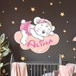 Wall decals Names - Wall decal bear on the cloud girly + 90 stars customizable names - ambiance-sticker.com