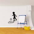 Wall decals Names - Silhouette children playing soccer wall decal - ambiance-sticker.com
