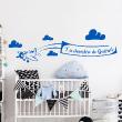 Airplane with clouds and customizable message - ambiance-sticker.com