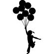 Wall decals for kids - Little girl with her flying balloons Wall decal - ambiance-sticker.com