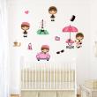 Wall decals for kids - Wall decal parisian girls - ambiance-sticker.com