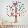 phosphorescent wall decals - Wall decal Multicolor Tree and birds - ambiance-sticker.com