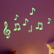 Glow in the dark   wall decals - Wall decal music notes - ambiance-sticker.com