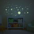 Glow in the dark wall decals - Wall decal Glow in the dark 50 stars, planets and rocket - ambiance-sticker.com