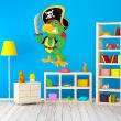 Wall decals kids - Pirate the parrot and its knife Wall sticker - ambiance-sticker.com