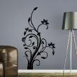 Flowers wall decals - Wall sticker plant with flowers design - ambiance-sticker.com