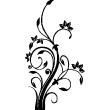 Flowers wall decals - Wall sticker plant with flowers design - ambiance-sticker.com