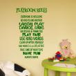 Wall decals with quotes - Wall decal Playroom rules - ambiance-sticker.com