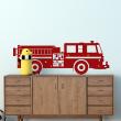 Wall decals for kids - Wall sticker Fireman with a large truck wall decal - ambiance-sticker.com
