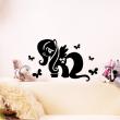Wall decals for kids - Pony with flowers and butterflies wall sticker - ambiance-sticker.com