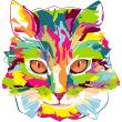 Cat of the wonderland pop art wall decal - ambiance-sticker.com