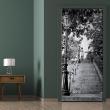 Wall decals for doors - Wall decal door Parisian stairs - ambiance-sticker.com