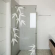 Wall decals for doors -  Shower door wall decal Bamboo leaves - ambiance-sticker.com