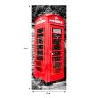 Wall decals for doors - Wall sticker door London English phone booth - ambiance-sticker.com
