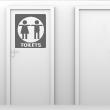 Wall decals for doors - Wall decal door Silhouette woman and man toilets - ambiance-sticker.com