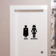 WC wall decals -Wall decal door toilet Super héro Men - Super Women - ambiance-sticker.com