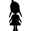 Wall decals for kids - Doll with plaits Wall decal - ambiance-sticker.com