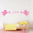 Wall decals Names - Wall decal customizable names 2 angels - ambiance-sticker.com