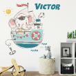 Wall decals Names - Wall decal captain elephant customizable names - ambiance-sticker.com