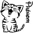 Wall decals Names - Wall decal happy kitten customizable names - ambiance-sticker.com