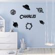 Wall decals Names - Wall decal space and rockets customizable names - ambiance-sticker.com
