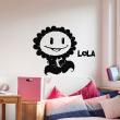 Wall decals Names - Smiling flower Wall decal Customizable Names - ambiance-sticker.com