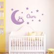 Wall decals Names - Wall decal owl on the moon customizable names - ambiance-sticker.com