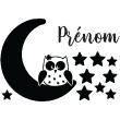 Wall decals Names - Wall decal owl on the moon customizable names - ambiance-sticker.com