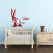 Wall decals Names - Bunny in his hole Wall decal Customizable Names - ambiance-sticker.com