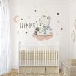 Wall decals Names - Wall decal teddy bear on the pink cloud customizable names - ambiance-sticker.com