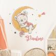 Wall decals Names - Wall decal bear sleeps on the moon customizable names - ambiance-sticker.com