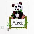 Wall decals Names - Wall decal panda and its bamboo customizable names - ambiance-sticker.com