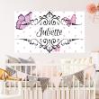 Wall decals Names - Wall decal romantic butterflies customizable names - ambiance-sticker.com