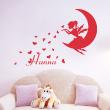 Wall decal Personalized - Fairy on the moon and hearts Wall decal Customizable Names - ambiance-sticker.com
