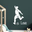 Wall sticker Names - Wall sticker soccer player with the ball customizable names - ambiance-sticker.com