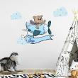 Wall sticker Names - Wall sticker teddy in plane customizable names - ambiance-sticker.com