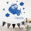 Wall sticker Names - Wall sticker teddy bear in love in the plane customizable names - ambiance-sticker.com