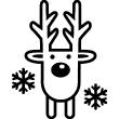 Wall decals for Christmas - Wall decal funny reindeer - ambiance-sticker.com