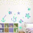 Animals wall decals - 2-color sea set Wall decal - ambiance-sticker.com