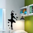 Wall decals for babies  Silhouette dancer and butterfly wall decal - ambiance-sticker.com