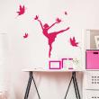 Wall decals for babies  Silhouette dancer and butterflies wall decal - ambiance-sticker.com