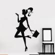 Figures wall decals - Wall decal Silhouette girl with a bag - ambiance-sticker.com