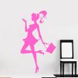 Figures wall decals - Wall decal Silhouette girl with a bag - ambiance-sticker.com