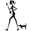 Animals wall decals - Silhouette woman and dog Wall decal - ambiance-sticker.com