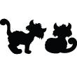 WC wall decals - Wall decal Silhouettes kittens - ambiance-sticker.com