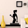 Sports and football  wall decals - Wall decal sport woman with dumbbells - ambiance-sticker.com